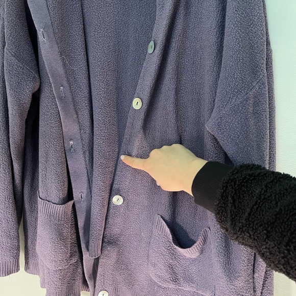 Stephanie Schuster Cardigan, Knit, Purple / Plum, mother of pearl, vintage - Picture 6 of 14